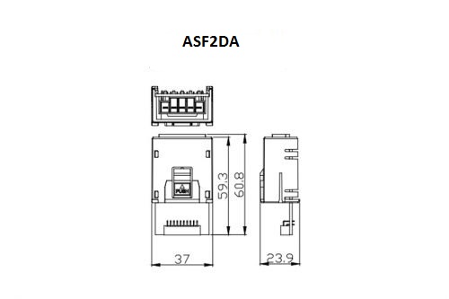 ابعاد ماژول شبکه دلتا مدل AS-F2DA