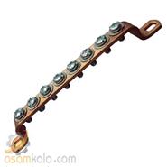 Bas Bar Earth 8 screws-copper
