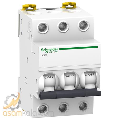 کلید مينياتوری سه پل 63 آمپر 6kA اشنایدر تیپ C