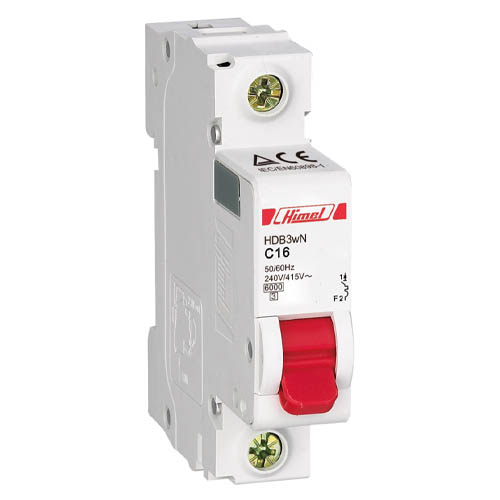 کلید مینیاتوری تک پل 63 آمپر هیمل کد HDB3WT1C63