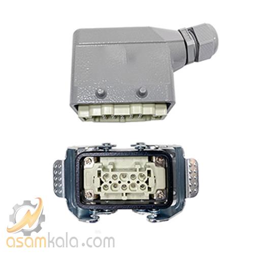 سوکت تابلویی 10 پین مدل HDC-HE-010-1 (ته باز) متاسان