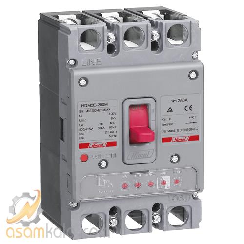 کلید کامپکت الکترونیکی 3پل 250 آمپر هیمل کد HDM3E250M25033XX