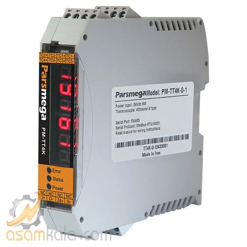 ترانسمیتر دما 4 کانال با نمایشگر (ترموکوپل) پارس مگا مدل PM-TT4K