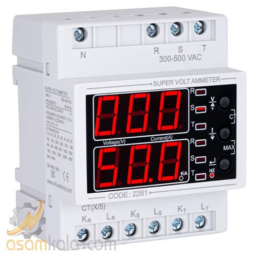 سوپرولت آمپرمتر سه فاز تک فاز ۷۱ شیواامواج مدل  VAB-6000A