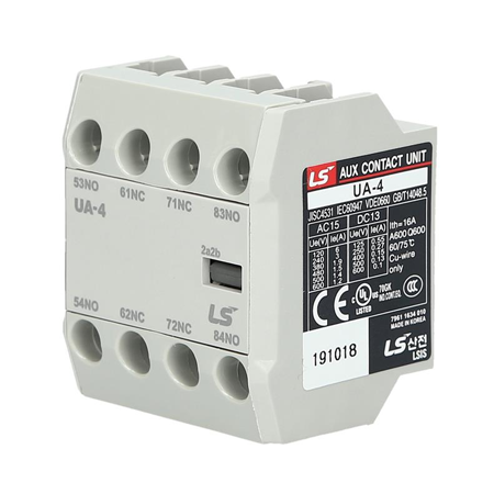 کنتاکت کمکی ال اس (متاسل) برای کنتاکتورهای 6 تا 150 مدل UA-4(2NO+2NC)