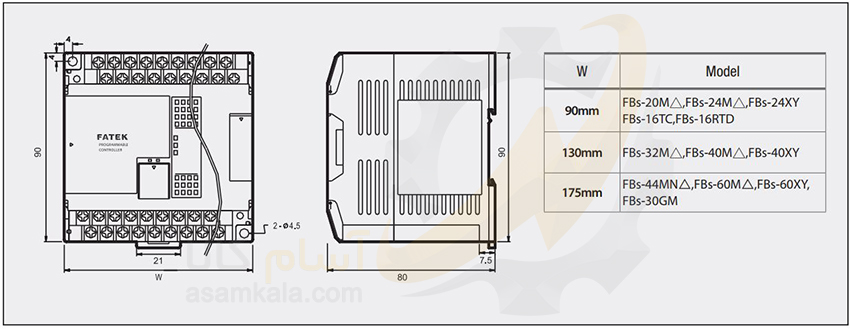 ابعاد FBS-20MBR2-AC