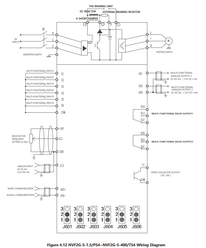 دیاگرام سیم کشی اینورتر NVF2G-S