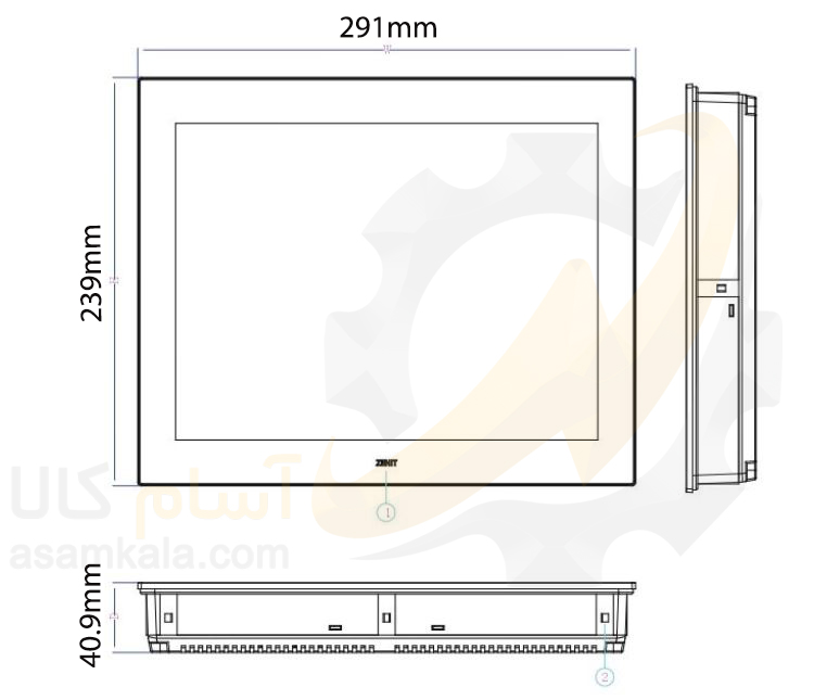 ابعاد HMI فتک P5120ZB