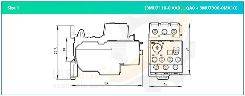 ابعاد بیمتال زیمنس سری 3MU7